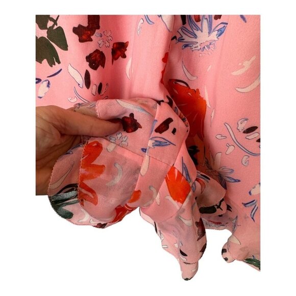 C/MEO Collective Romper Women Small Pink Floral Print V Neck Ruffled Elation‎ - Picture 8 of 12